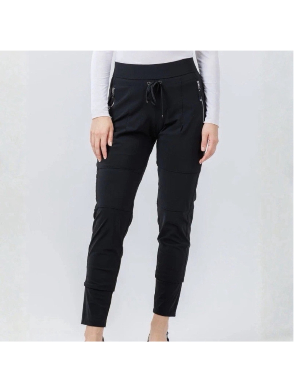 Raffaello Rossi Candy Pants Black Jogger Tech Jersey Size 34 / US 2
